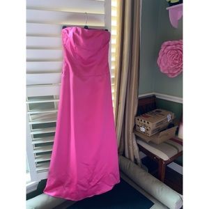 Strapless pink gown